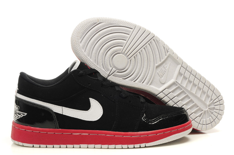 Air Jordan 1 Low Black Red White Shoes