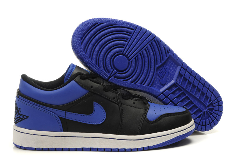 Air Jordan 1 Low Black White Blue Shoes