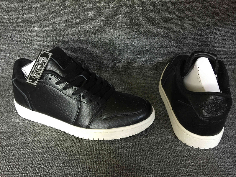 2016 Jordan 1 Low No Swoosh Black White Shoes - Click Image to Close