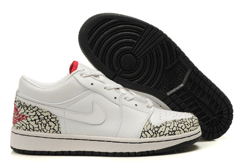 Air Jordan 1 Low White Cement Black Shoes