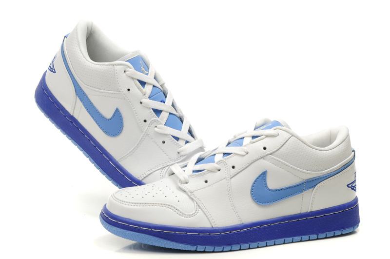 Air Jordan 1 Low White Light Blue Shoes