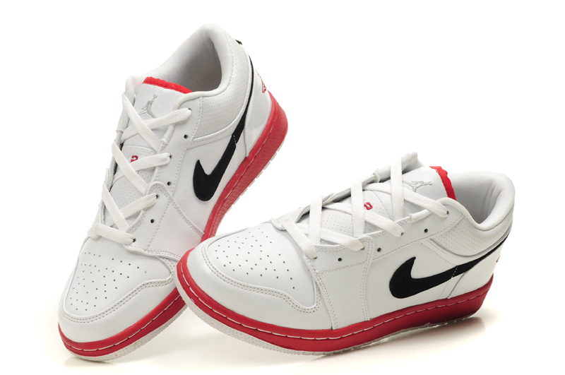 Air Jordan 1 Low White Red Black Shoes - Click Image to Close