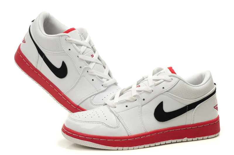 Air Jordan 1 Low White Red Black Shoes