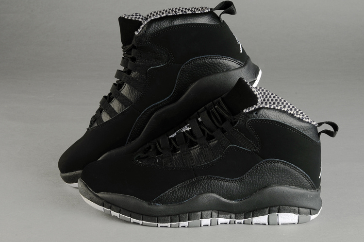 Air Jordan 10 Duplicate All Black Shoes - Click Image to Close