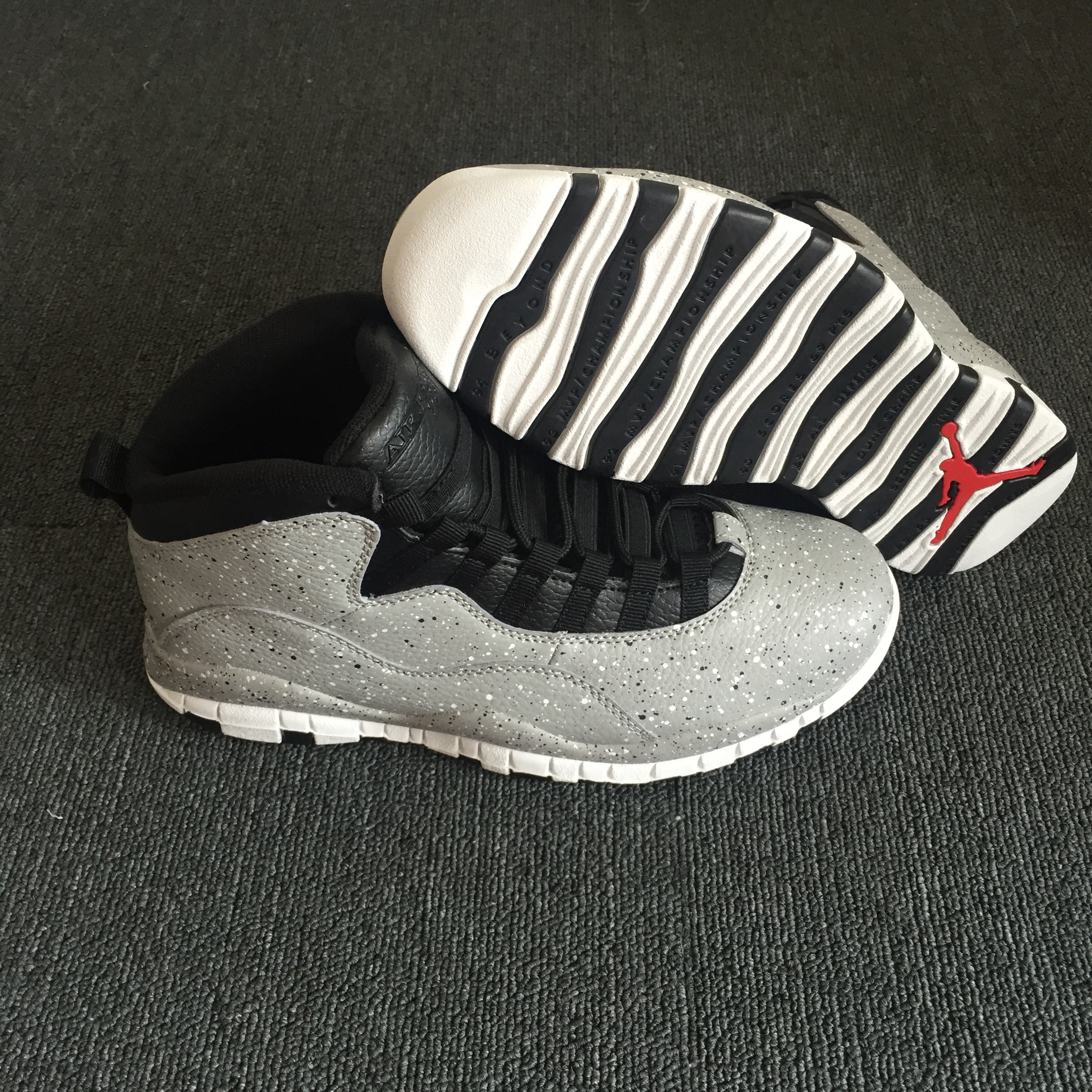 Air Jordan 10 Grey Black Dot Shoes