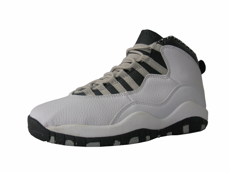 Air Jordan 10 White Grey Black Shoes - Click Image to Close