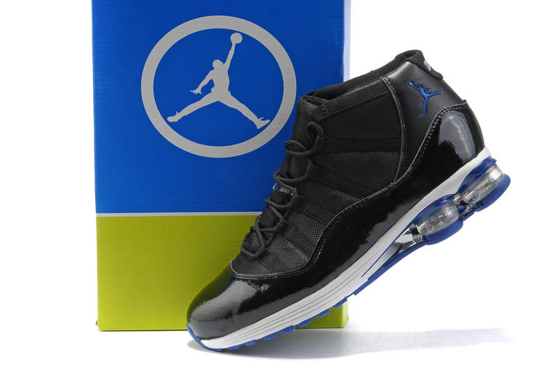 Air Jordan 11 Cushion Black White Blue - Click Image to Close