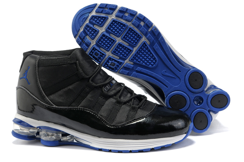 Air Jordan 11 Cushion Black White Blue - Click Image to Close