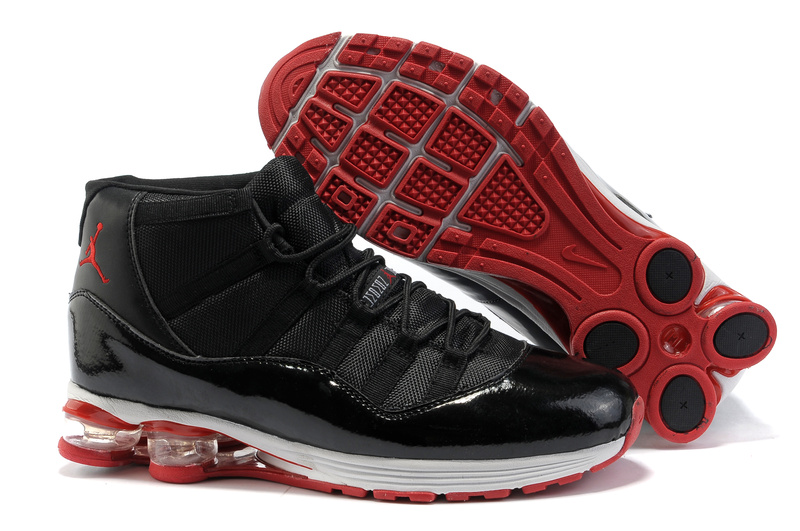 Air Jordan 11 Air Cushion Black White Red - Click Image to Close