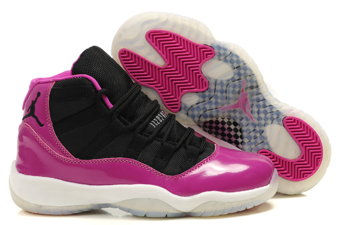 Air Jordan 11 Black Pink White For Women - Click Image to Close