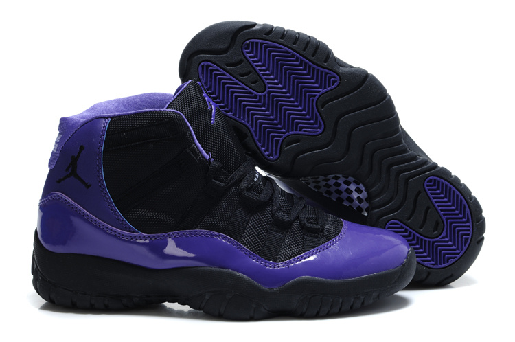 Air Jordan 11 Black Purple For Women - Click Image to Close