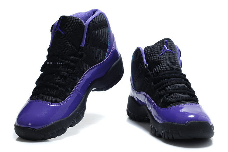 Air Jordan 11 Black Purple For Women