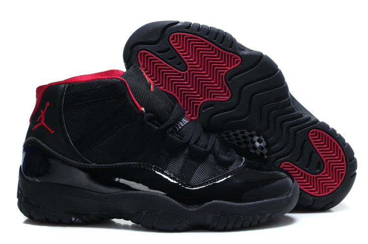 Air Jordan 11 Black Red For Women - Click Image to Close