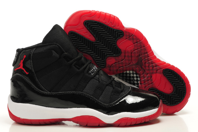 Air Jordan 11 Black Red White For Women - Click Image to Close