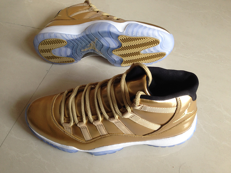 2015 Gold White Air Jordans 11 - Click Image to Close