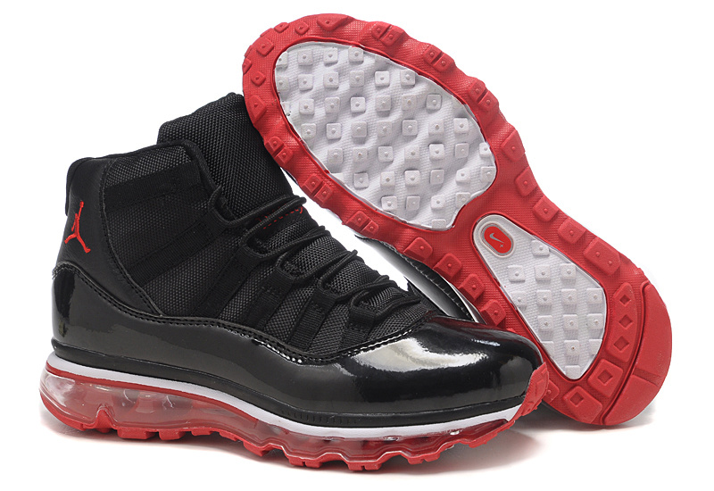 Air Jordan 11 Max Black White Red For Women - Click Image to Close