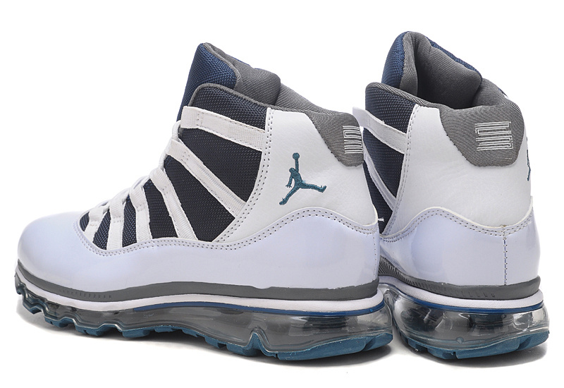 Air Jordan 11 Max White Grey Blue For Women - Click Image to Close