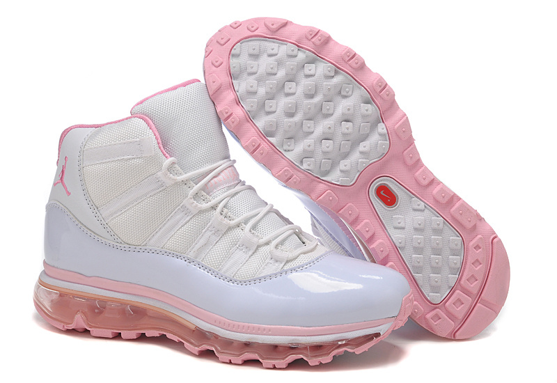 Air Jordan 11 Max White Pink For Women - Click Image to Close