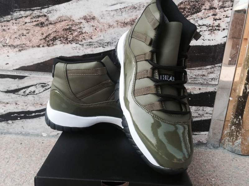 2017 Jordan 11 Olive Green Shoes