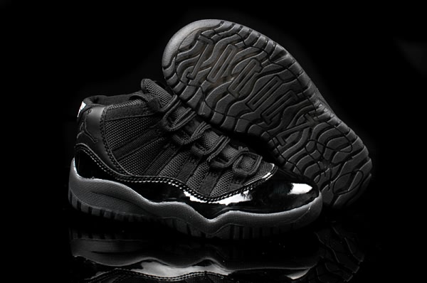 Air Jordan 11 Retro Kids shoes All Black
