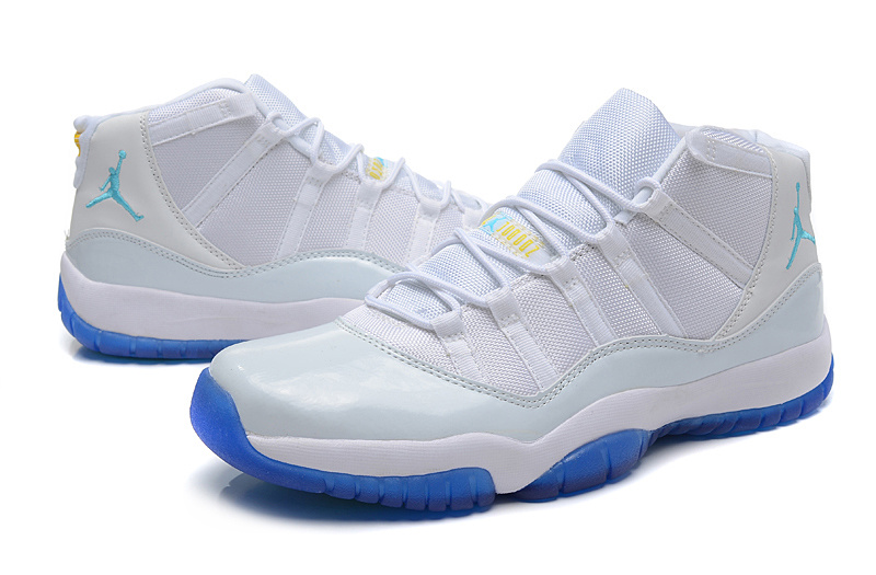 Air Jordan 11 Retro White Blue Shoes - Click Image to Close