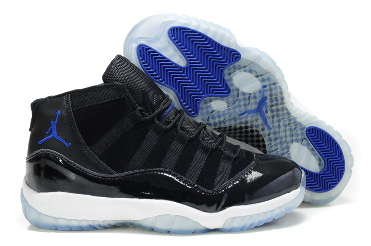 Air Jordan 11 Suede Black White Blue Shoes