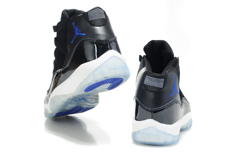 Air Jordan 11 Suede Black White Blue Shoes - Click Image to Close