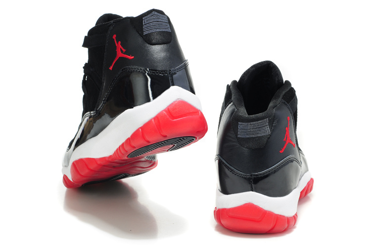 Air Jordan 11 Suede Black White Red Shoes - Click Image to Close