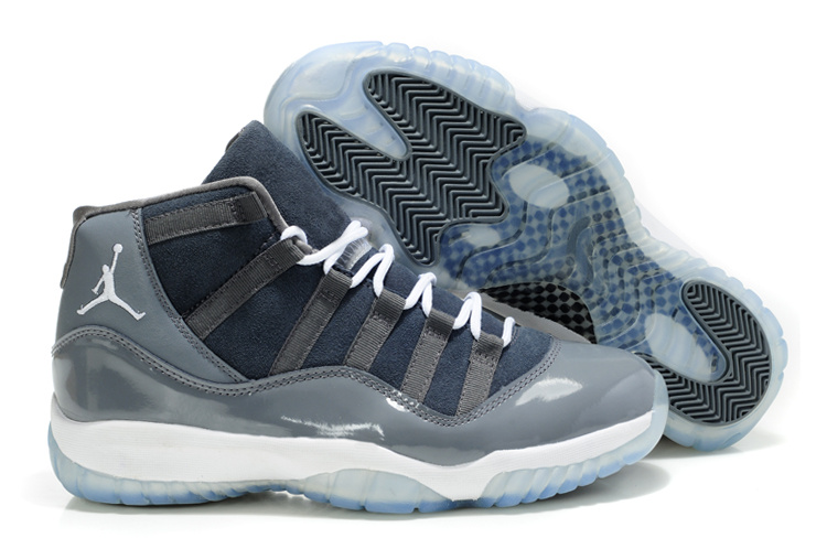 Air Jordan 11 Suede Grey White Shoes - Click Image to Close