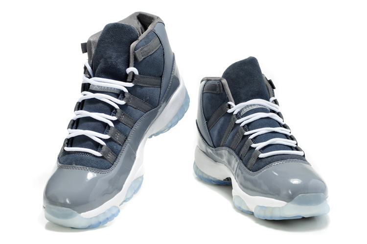 Air Jordan 11 Suede Grey White Shoes - Click Image to Close