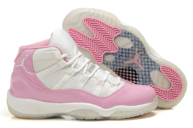 Air Jordan 11 White Pink For Women - Click Image to Close