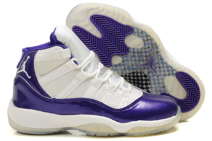 Air Jordan 11 White Purple For Women