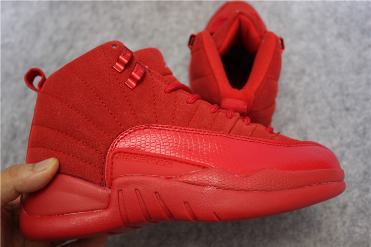 2016 Jordan 12 Retro DeerSkin All Red Shoes