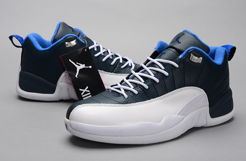 2015 Air Jordan 12 Low 30th Blue White Shoes