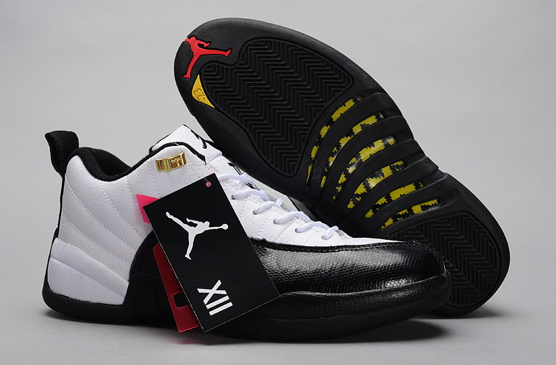 2015 Air Jordan 12 Low 30th White Black Shoes - Click Image to Close