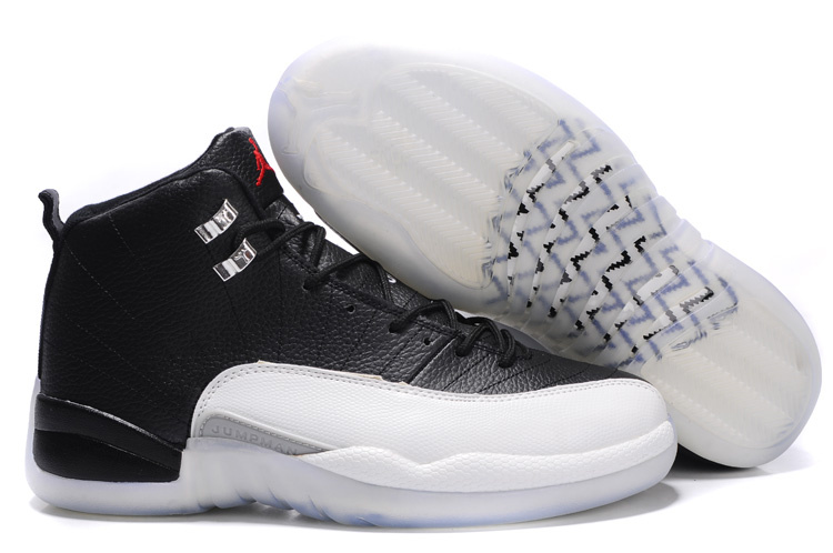 Air Jordan 12 Transparent Sole Black White - Click Image to Close