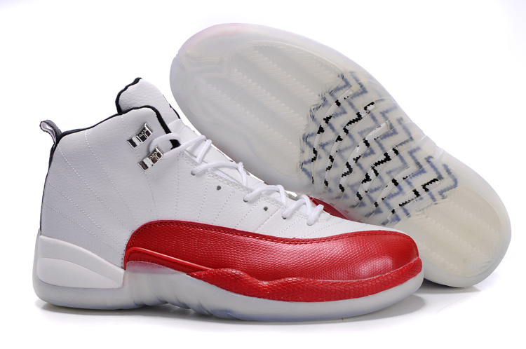 Air Jordan 12 Transparent Sole White Red