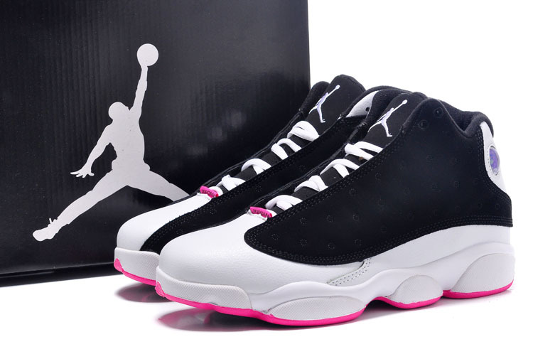 2015 Women Jordans 13 GS Black Hyper Pink Shoes - Click Image to Close