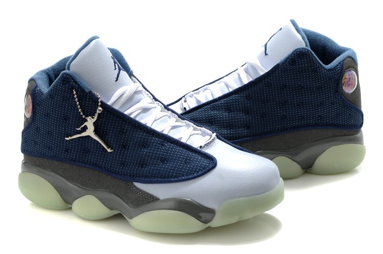 Air Jordan 13 Midnight Blue White - Click Image to Close