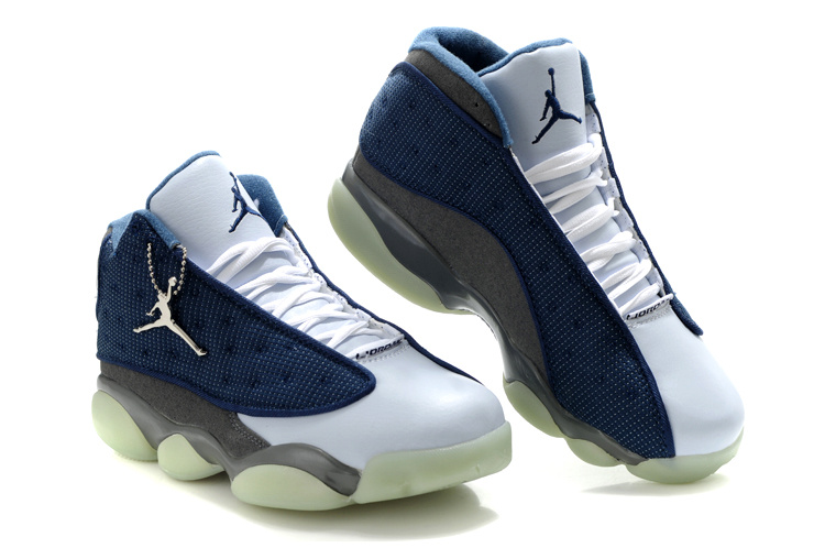 Air Jordan 13 Midnight Blue White - Click Image to Close