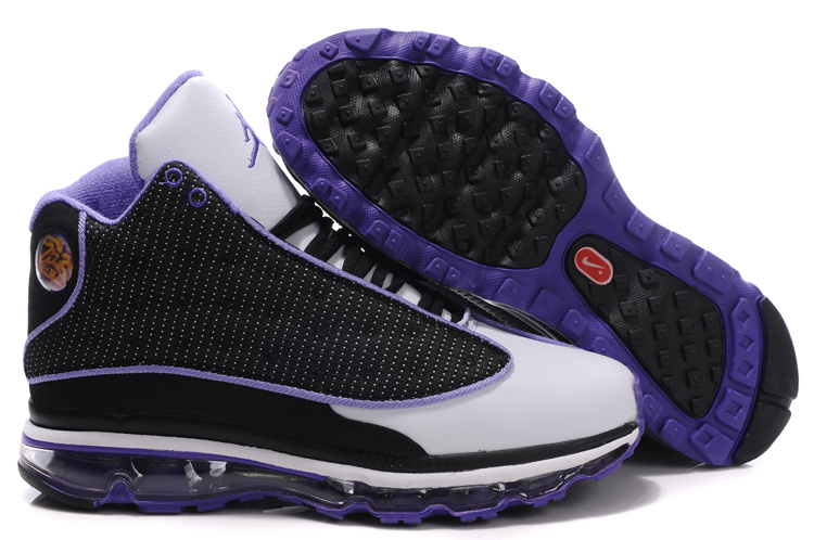 Air Jordan 13 Max Black Grey Purple For Women - Click Image to Close