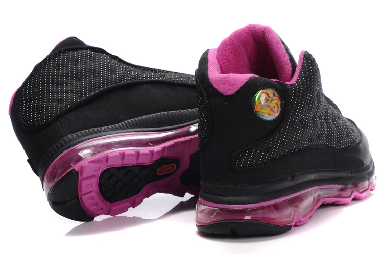 Air Jordan 13 Max Black Pink For Women - Click Image to Close
