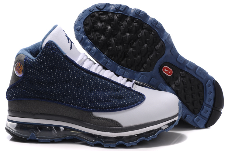 Air Jordan 13 Max Blue White Black For Women - Click Image to Close