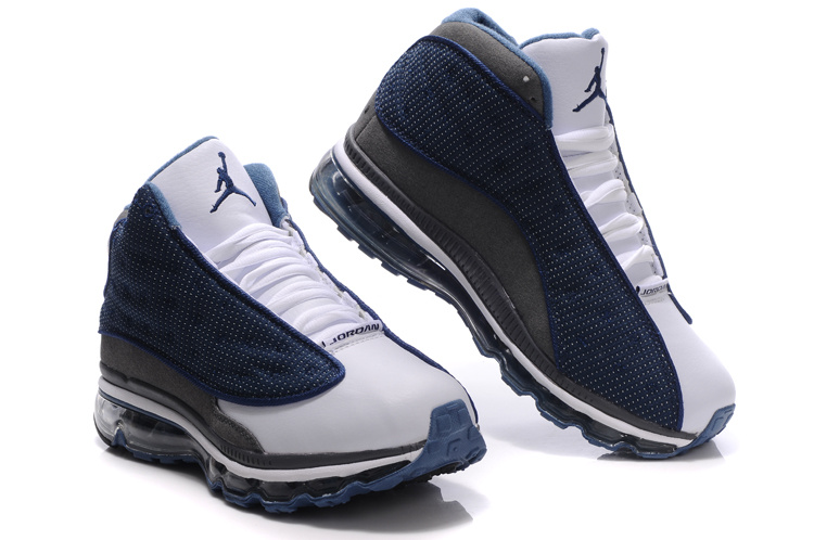 Air Jordan 13 Max Blue White Black For Women - Click Image to Close