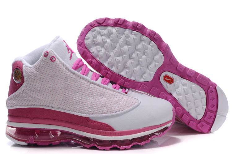 Air Jordan 13 Max White Pink For Women - Click Image to Close