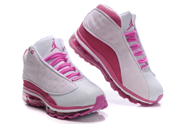 Air Jordan 13 Max White Pink For Women - Click Image to Close