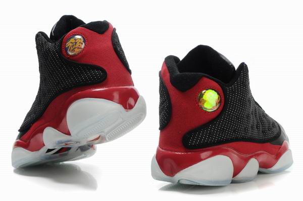 Air Jordan 13 Net Vamp Transparent Sole Black Red White Shoes - Click Image to Close