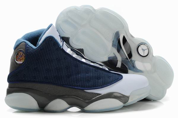 Air Jordan 13 Net Vamp Transparent Sole Blue White Grey Shoes