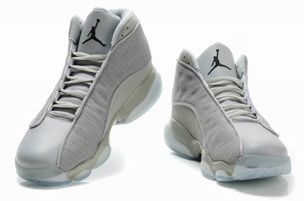 Air Jordan 13 Net Vamp Transparent Sole White Grey Shoes