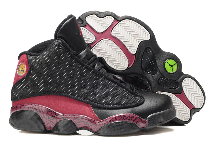 Air Jordan 13 Print Red Black For Women - Click Image to Close